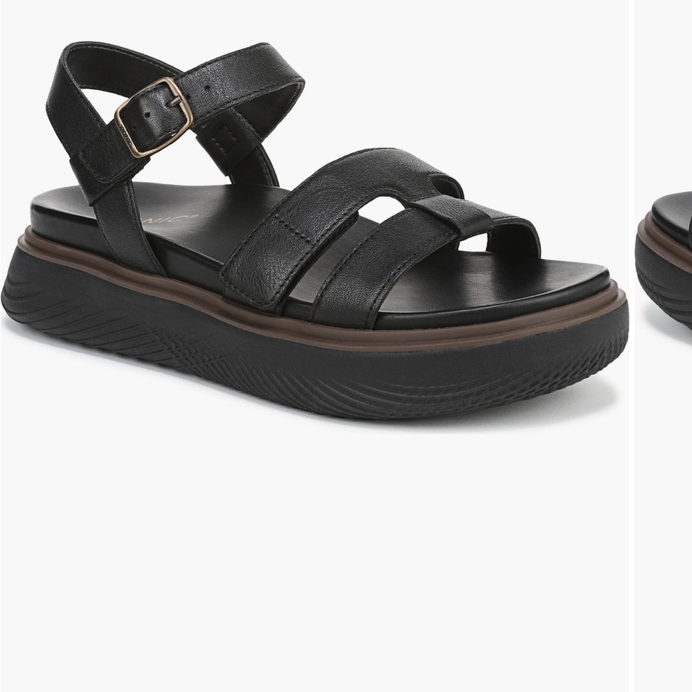 Vionic Black Platform Sandals